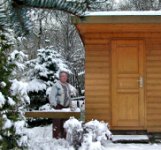 fresh fallen snow - summer-house in Winter