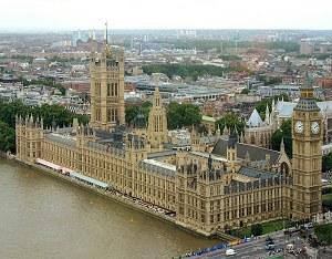 Westminster Palace aerial view
